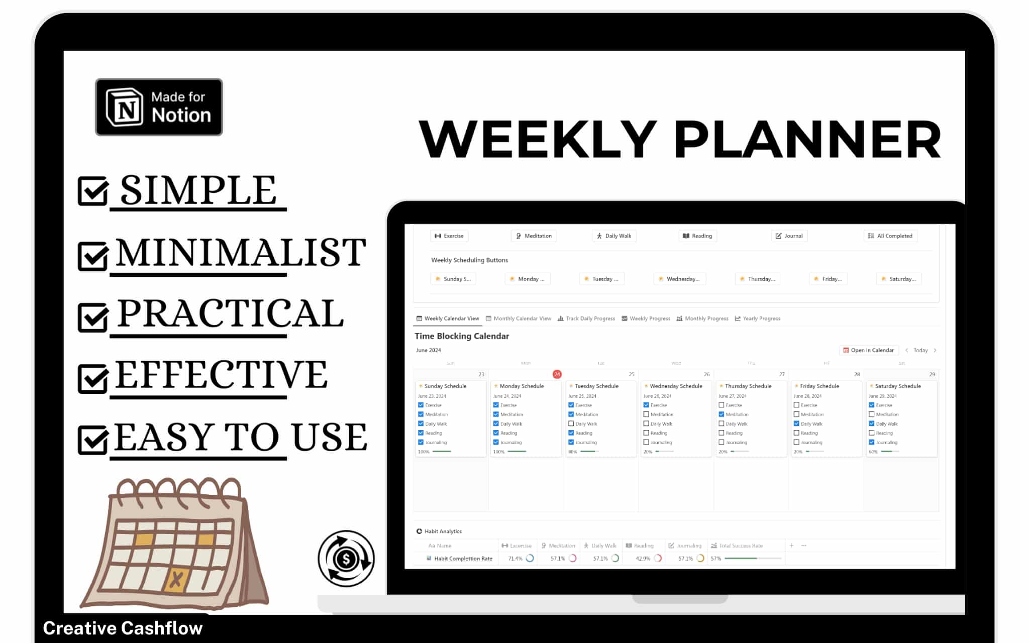 Best Weekly Planner with Ultimate Habit Tracker Notion Template